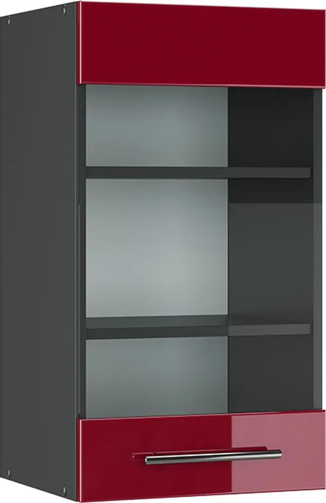 Mobile Cucina Vicco con Vetrina 40 cm Bordeaux Lucido per Casa Tua
