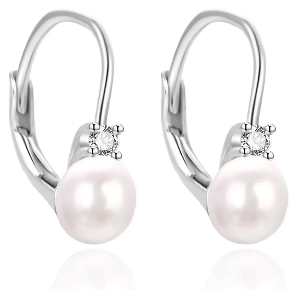 Boucles d'oreilles perles et argent massif pour enfant et fillette
