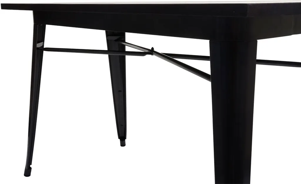 Table rectangulaire métal noir et bois d'orme 120cm design industriel - 5