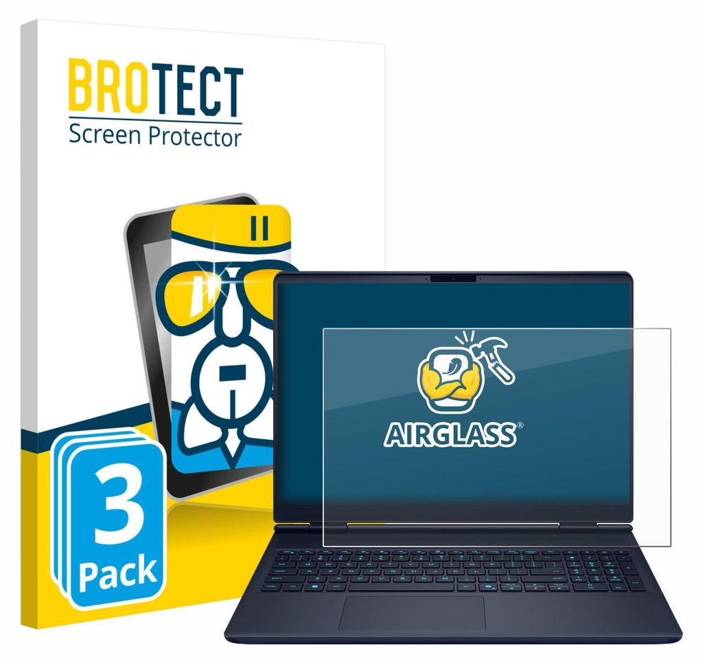 3x BROTECT Schutzglas für Dell Alienware 16X Schutzfolie Panzer Folie Glas Display Schutz klar