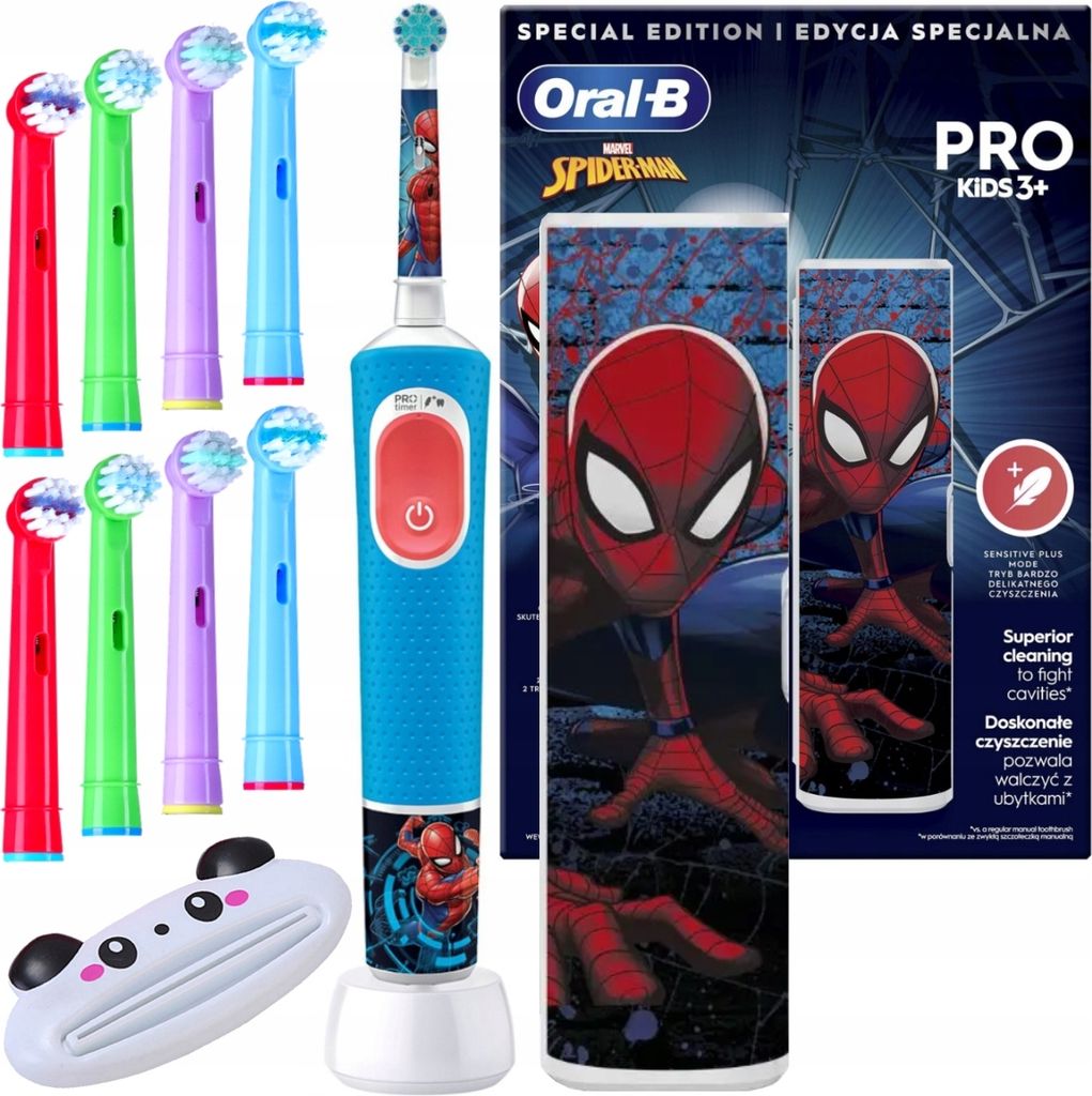 Oral-B | Elektrische Zahnbürste - D103 Spiderman - Kinder - Mit Reiseetui - 2 Reinigungsmodi