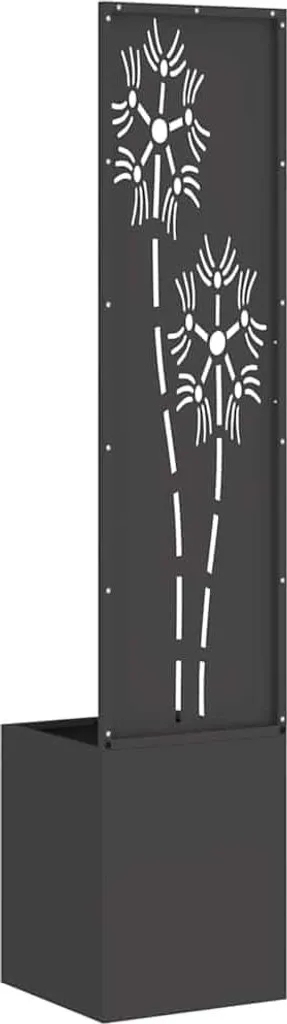 vidaXL Schermo Privacy Giardino Nero Floreale 32x140 cm | Arredo Esterno - 7