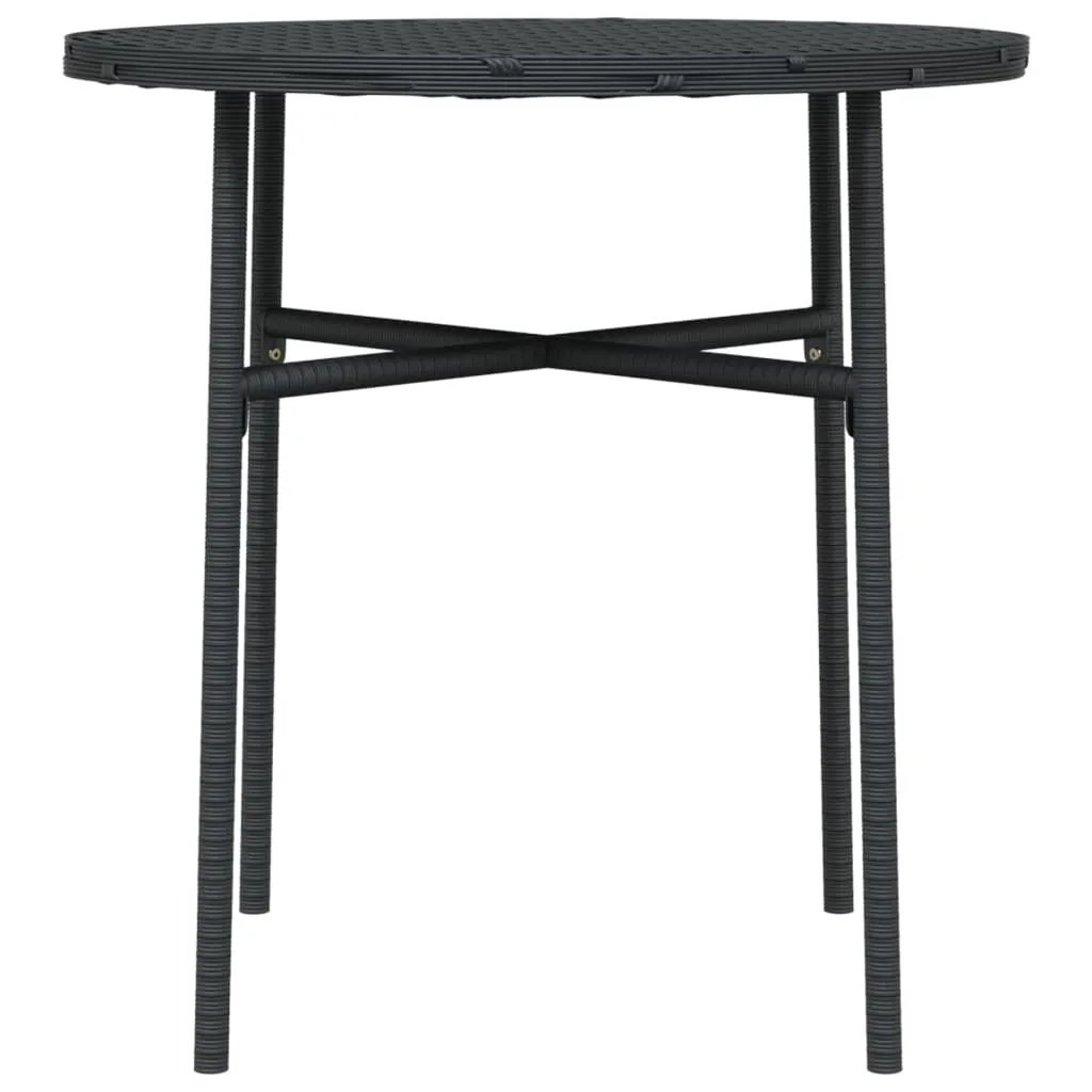 Table basse polyrotin robuste 45 cm noire résistante aux intempéries - 4