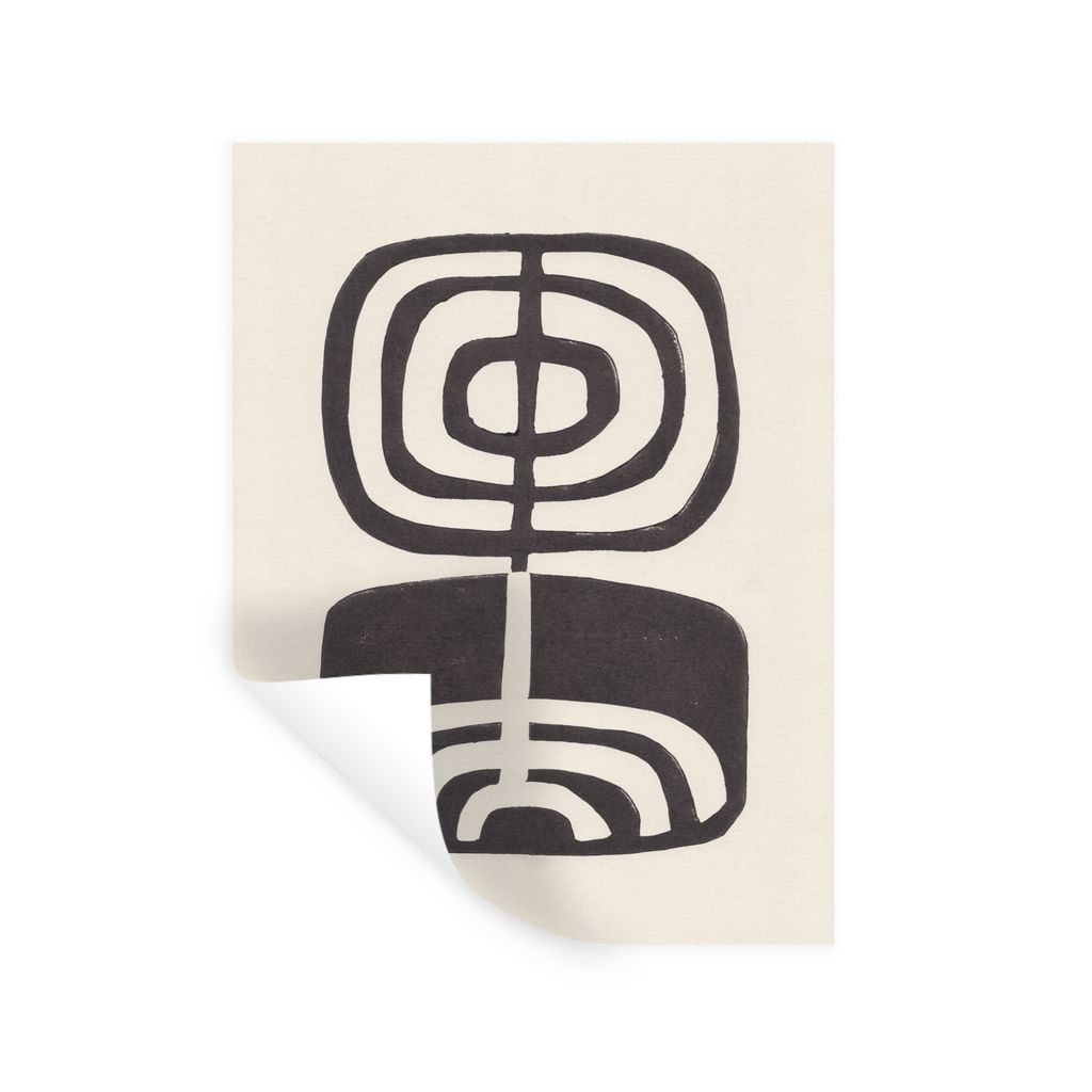 MuchoWow Wandtattoo Wandsticker Wandaufkleber Abstrakt - Schwarz - Blume - Pflanze 30x40 cm Selbstklebend und Repositionierbar - Sticker - Dekorf...