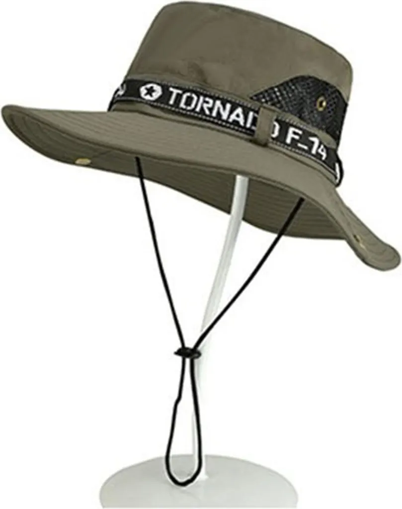 Cappello da pesca da uomo estate pesca all'aperto protezione solare viso protezione UV tesa grande grigio scuro