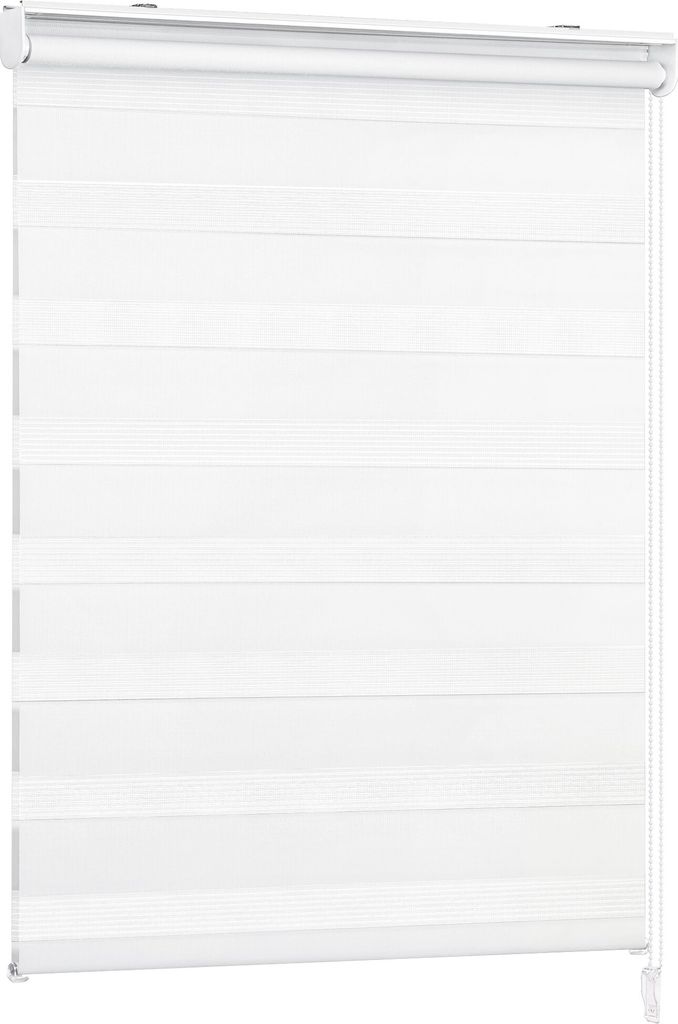 Victoria M. Premium Doppelrollo / Duo Rollo, 150 x 230 cm, weiß Premium Lichtdurchlässig und verdunkelnd mit Kettenzug Wand- o. Deckenmontage