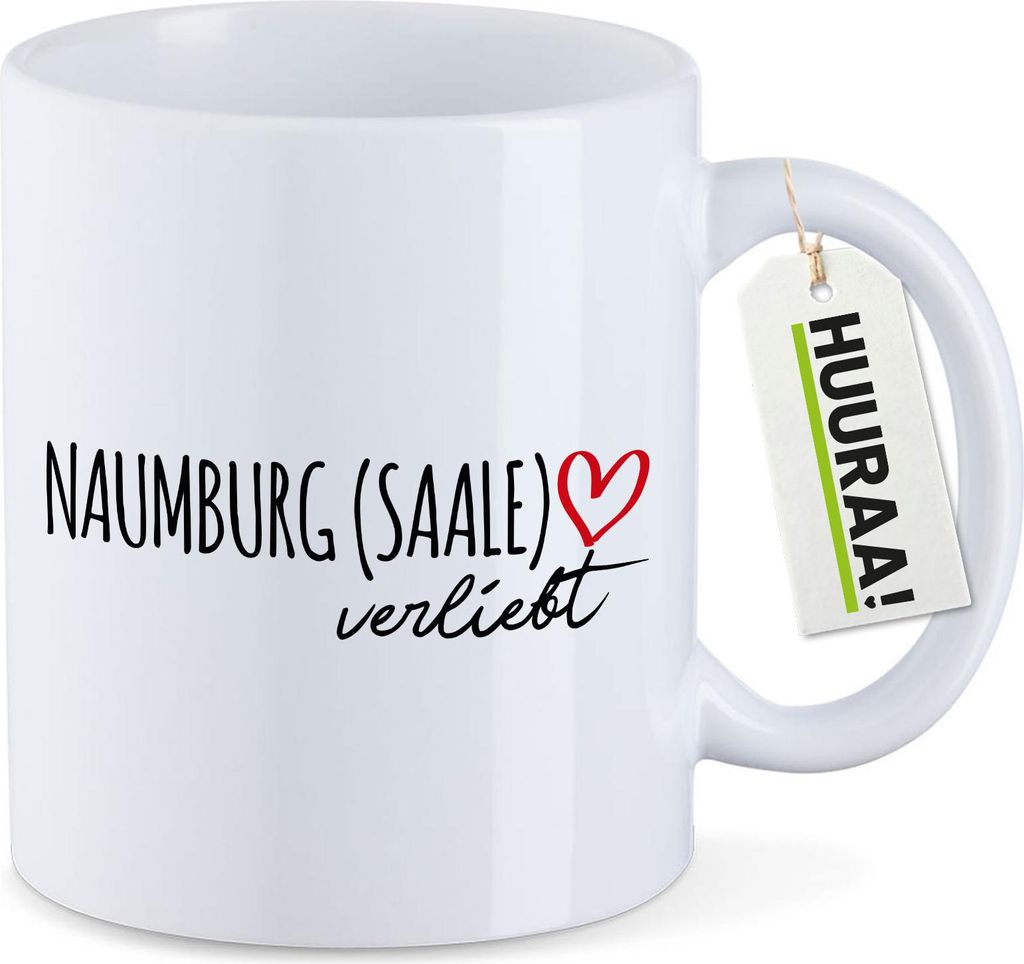 Huuraa Kaffeetasse Naumburg (Saale) verliebt 330ml Weiß Keramik Kaffeebecher Geschenkidee