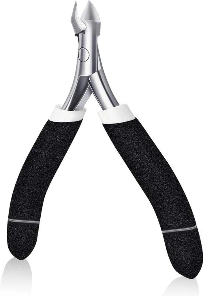 Coupe-cuticules noir inox de précision pour soins des ongles mains