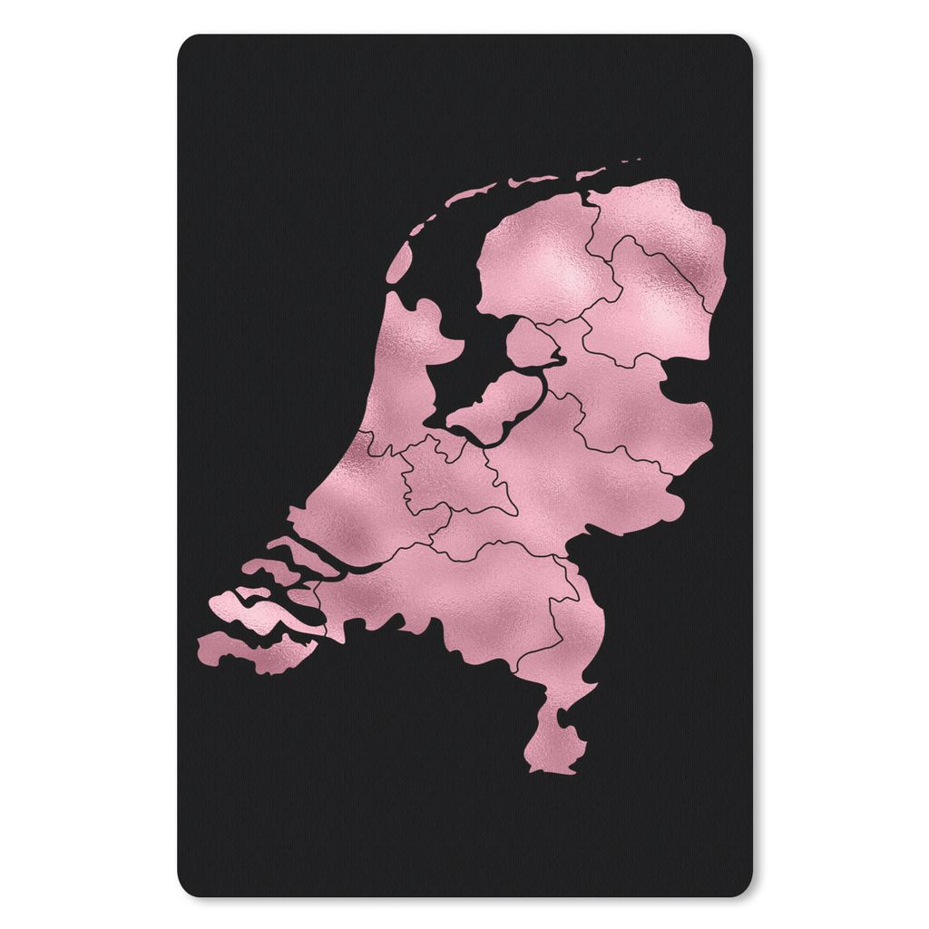 MuchoWow Mauspad Mousepad Karte - Niederlande - Rosa 18x27 cm - Mousepads - Maus Mat - Pad - Mausunterlage