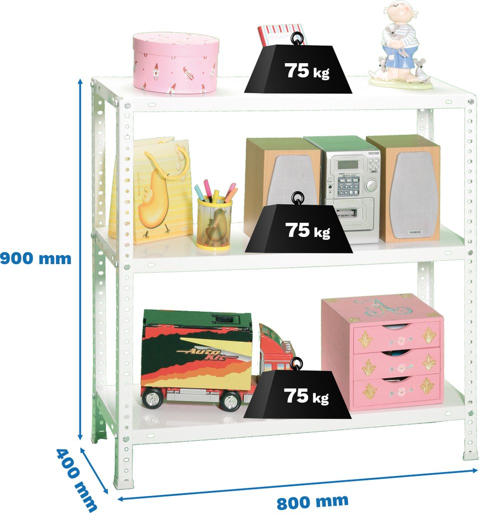 Metallregal ADVANTAGE MINI 3/400 BRANCA