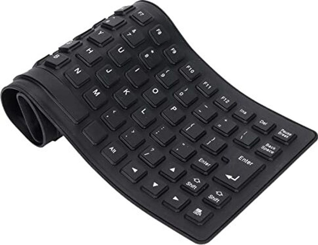 Pusokei Flexible Silikon -Tastatur, USB -Kabel, ruhig, weich, bequem wasserdicht, faltbar, tragbar, staubdicht, ölbeständig, PC -Laptop -Notebook