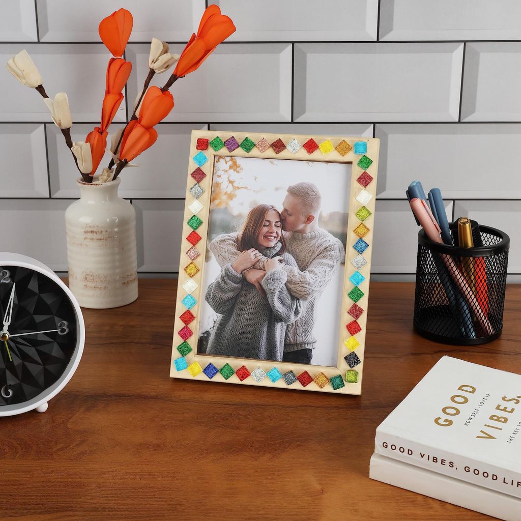LITMIND Mosaikfliesen Aus Buntglas, 24 Blumen – 12 Farben, Große & Kleine Blüten, DIY-Bastelset