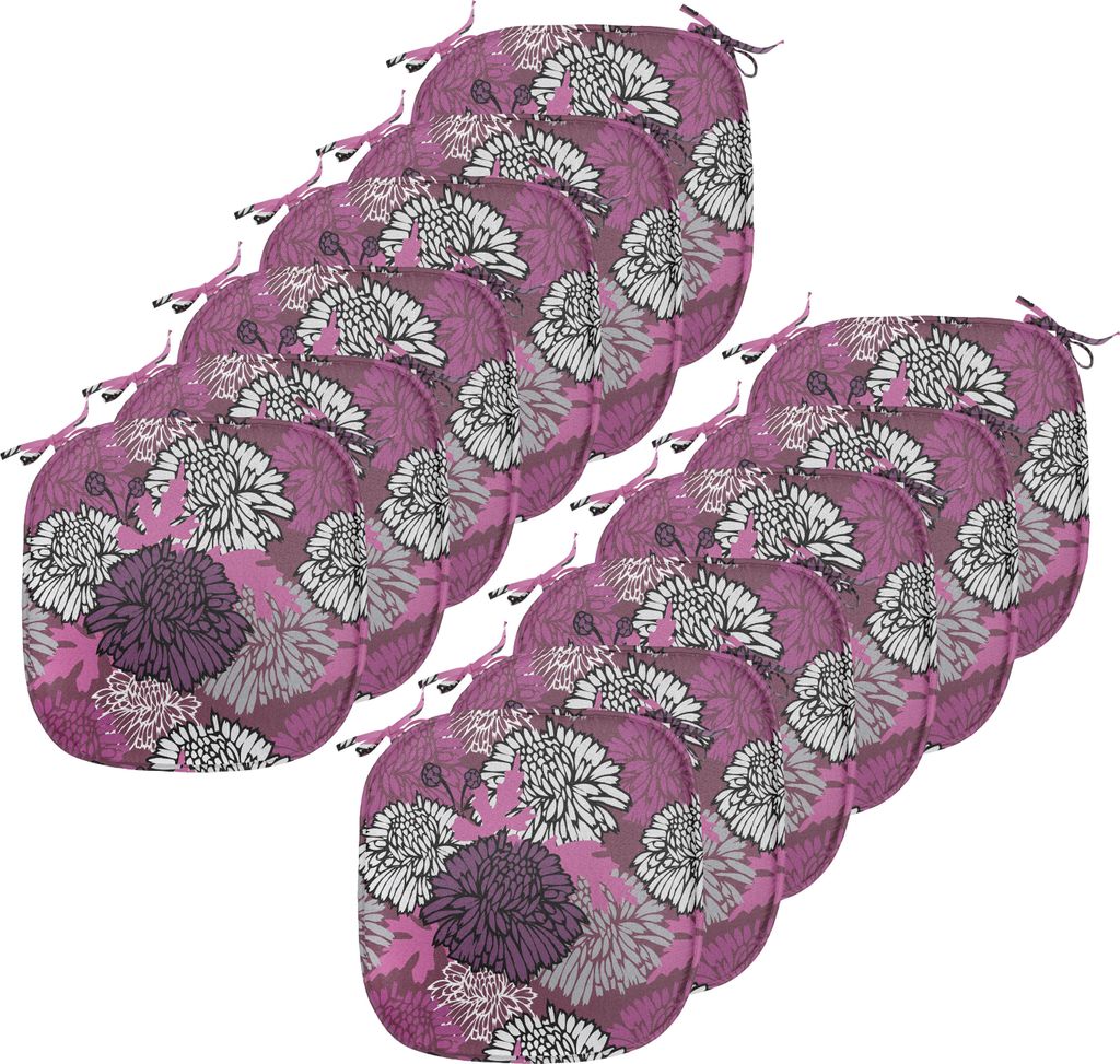 ABAKUHAUS Dahlie Polster für Esszimmerstühle, Große Blumenblütenblätter Knospe, Dekoratives wasserfestes Kissen mit Riemen für Küchensitze, ...