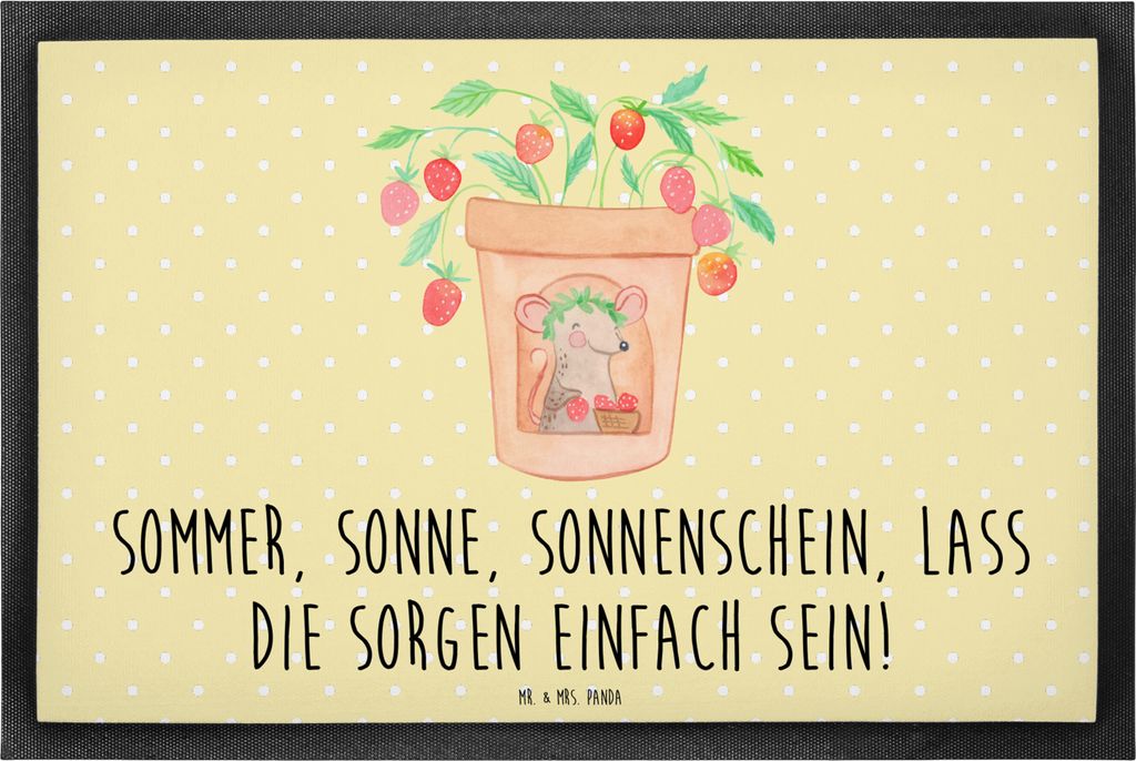 Mr. & Mrs. Panda Schmutzfangmatte Sommerfreude 50 x 75 cm - Gelb Pastell - Geschenk, Winter, Sommerferien, Strand, Sommergefühle, Sommerprodukte, ...