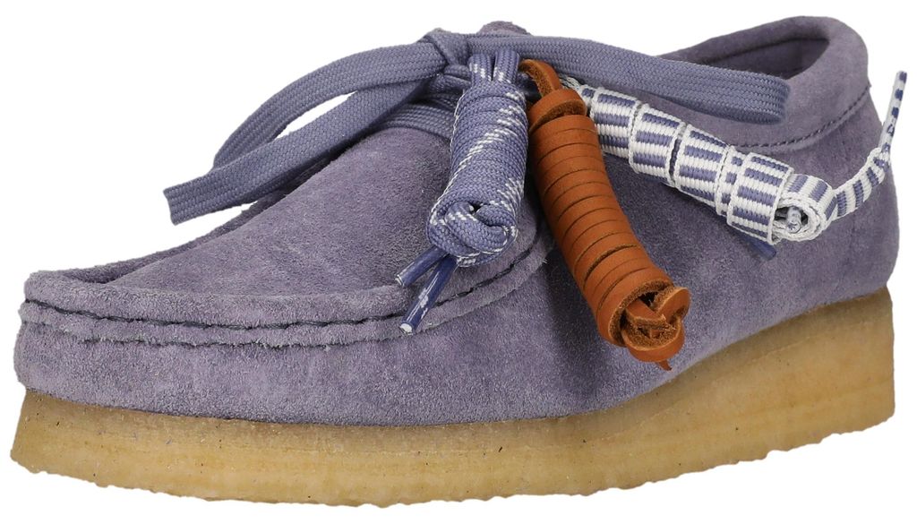 Clarks Originals Schnürschuhe Wallabee mit Anhängern, Quasten und Perlen 4101D Purple Interest 42