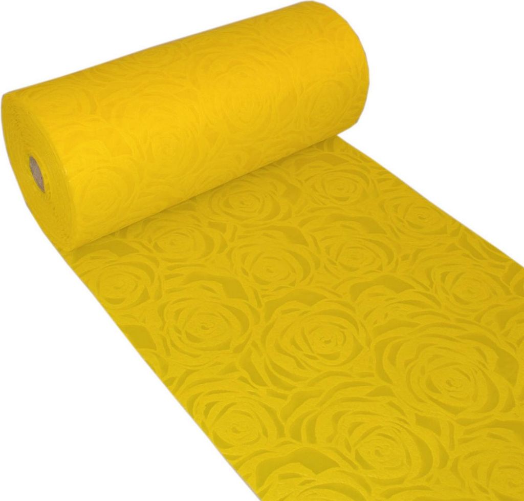 Dekoflor Tischläufer - Rosenmuster - gelb - 300mm - 25m - 56-300-25-10
