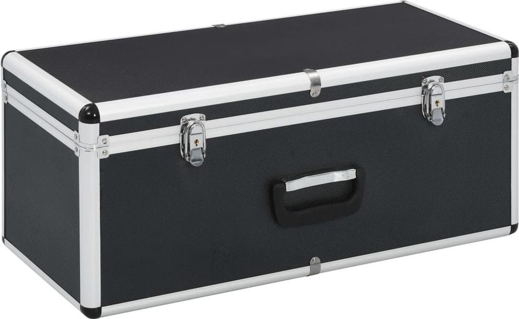 vidaXL úložný kufor 2 ks čierny hliník Obrázok produktu 