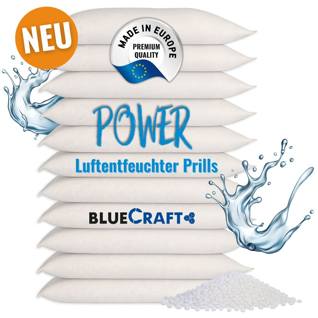10x 1kg Luftentfeuchter Prills Nachfüllpack im Vliesbeutel für Granulat Raumentfeuchter Box 900g - 1000g - 1,2kg - EFFEKTIV & SCHNELL - Trockner
