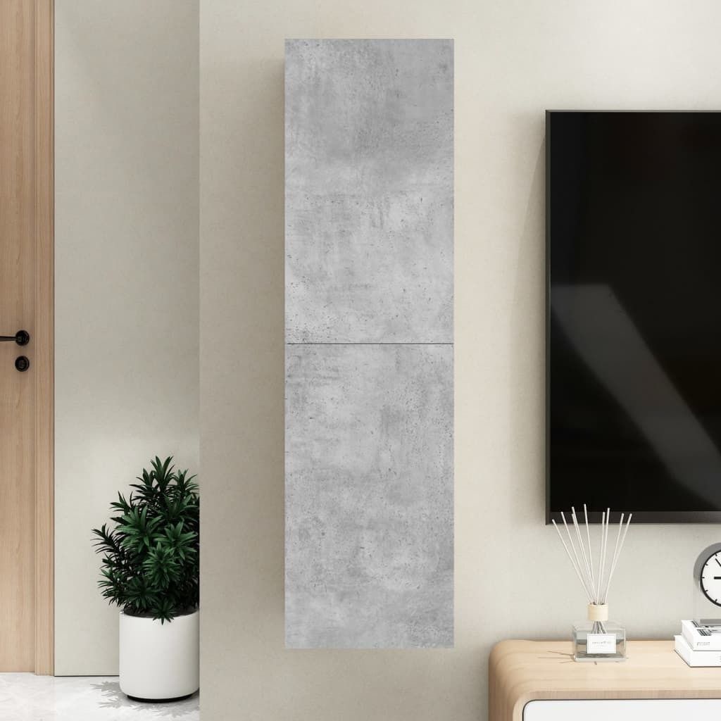 The Living Store TV-Schrank Betongrau 30,5x30x110 cm Holzwerkstoff