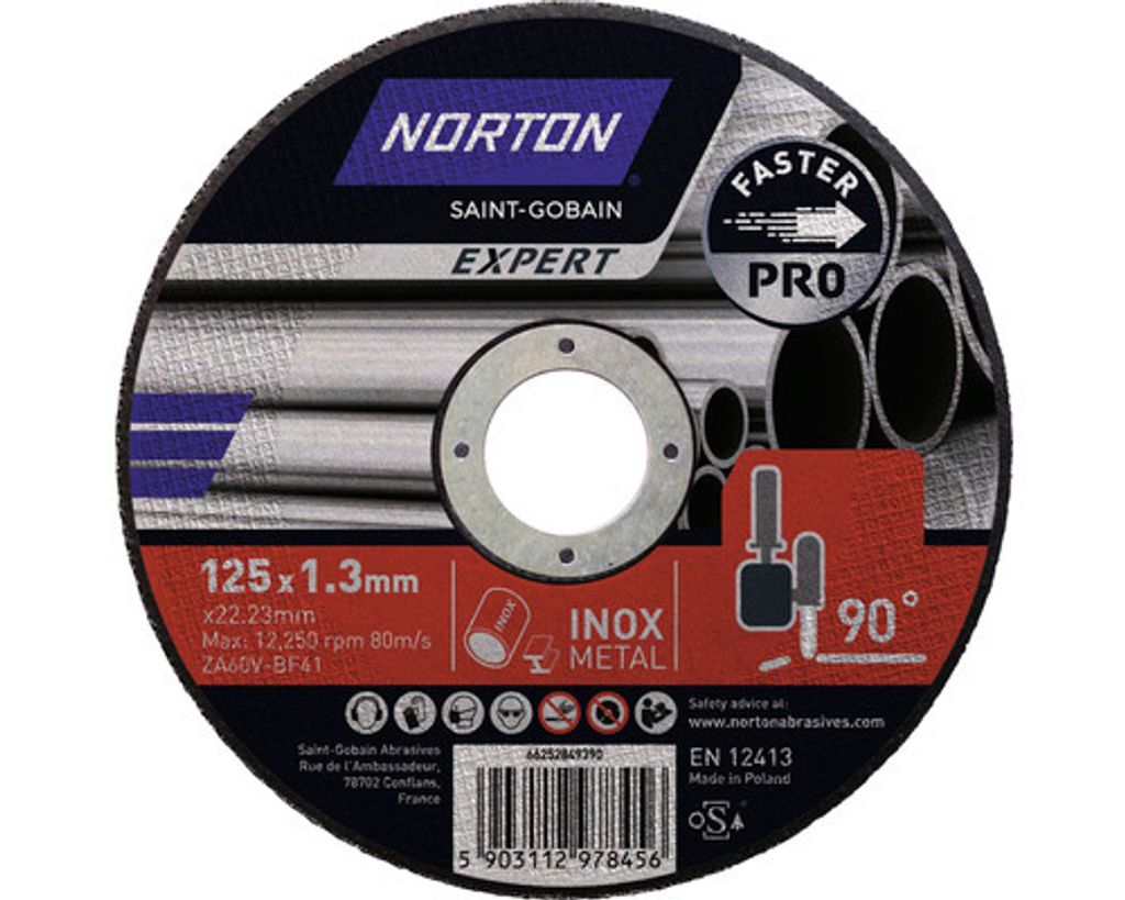 Norton Expert Trennscheibe Pro Metal/Inox Ø 125x22,23x mm, 25 Stück
