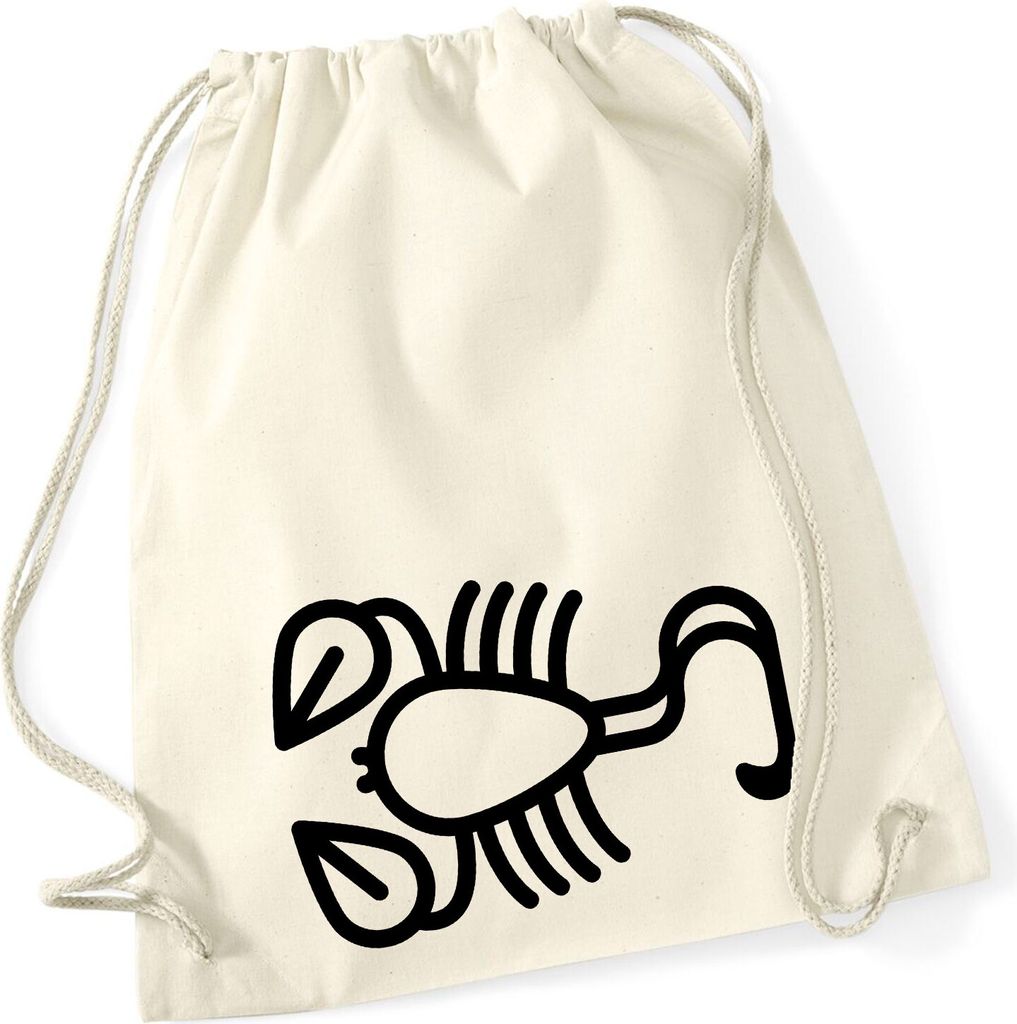 Huuraa Turnbeutel Skorpion Sternzeichen Symbol 12 Liter Natural Baumwolle Rucksack Geschenkidee