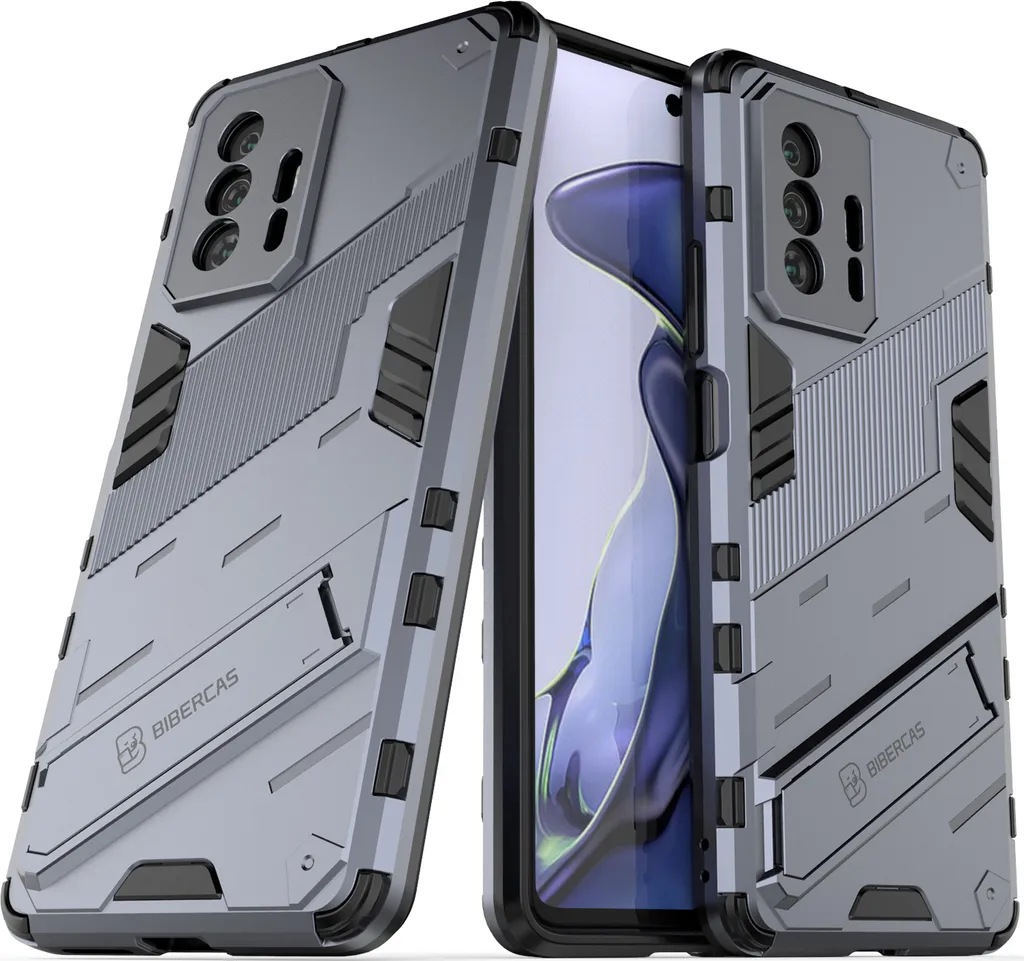 Custodia Xiaomi 11T Pro Grigio Anti-Shock con PC e TPU di Grado Superiore