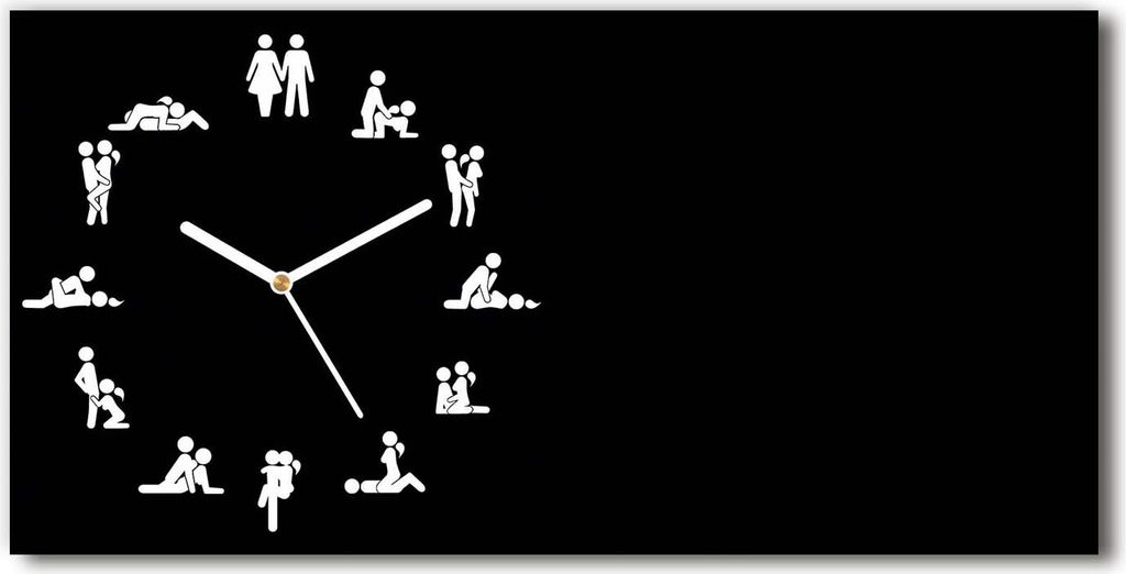 Wanduhr aus Glas – 60x30 cm - Glasbild - Glasuhr - Gehärtetes Glas - weisse-zeiger - kamasutra
