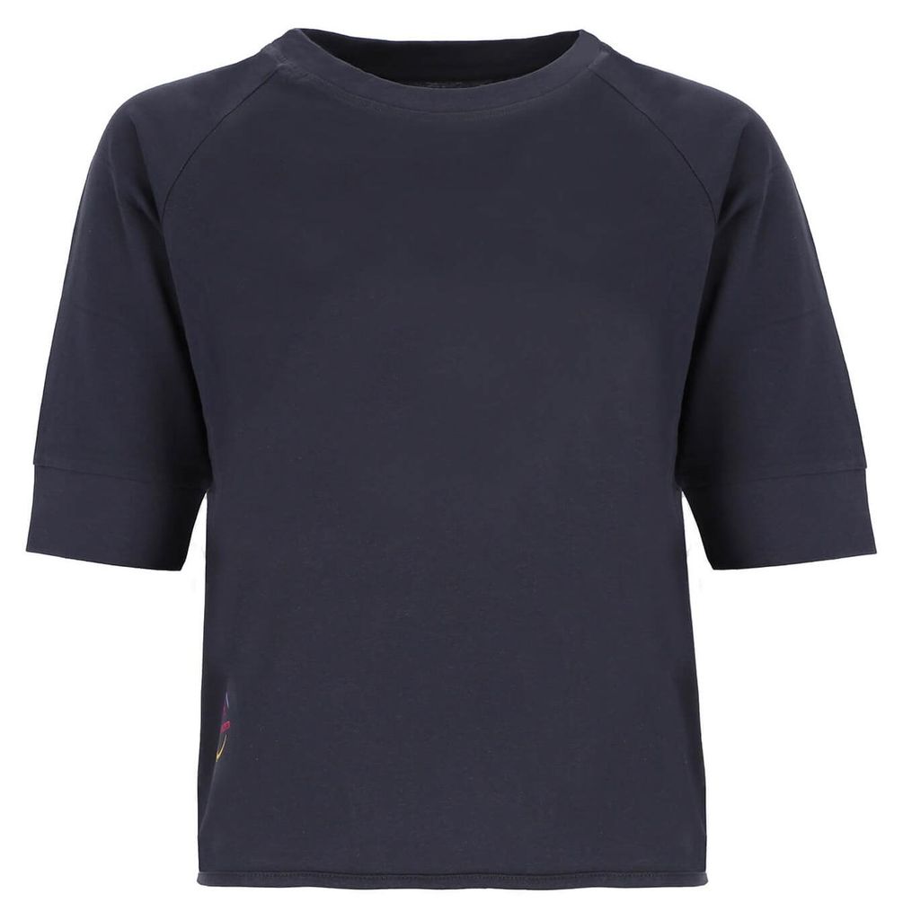 Wattlöper Damen Shirt mit 3/4 Arm und Rundhalsausschnitt - Unifarbenes Shirt aus Baumwolle in Dunkelblau Größe XL