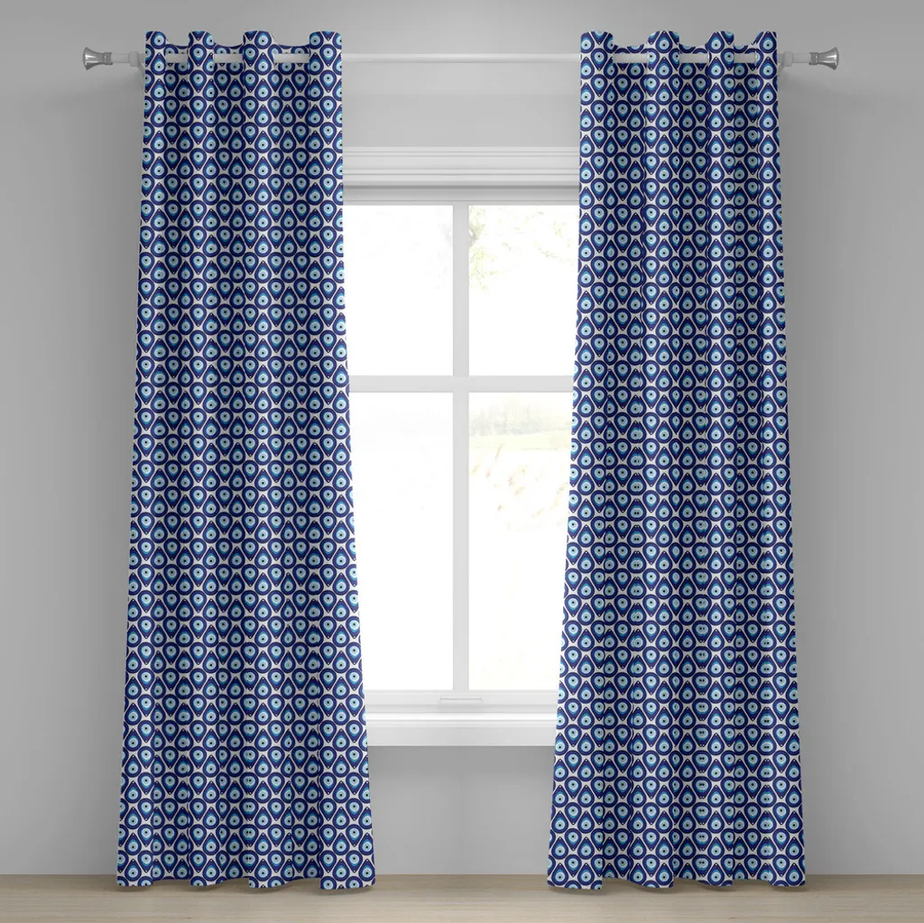 Rideau Evil Eye bleu anti-regards et déco pour fenêtres 280x175 cm