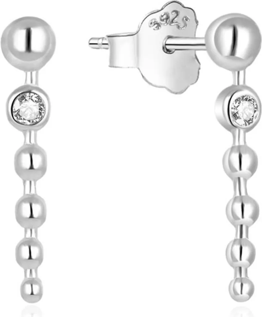 Boucles d'oreilles mode en argent et zircones AGUP1122L - Chic et Pur