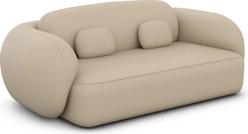 Echtleder 2-Sitzer Couch Mira Beige