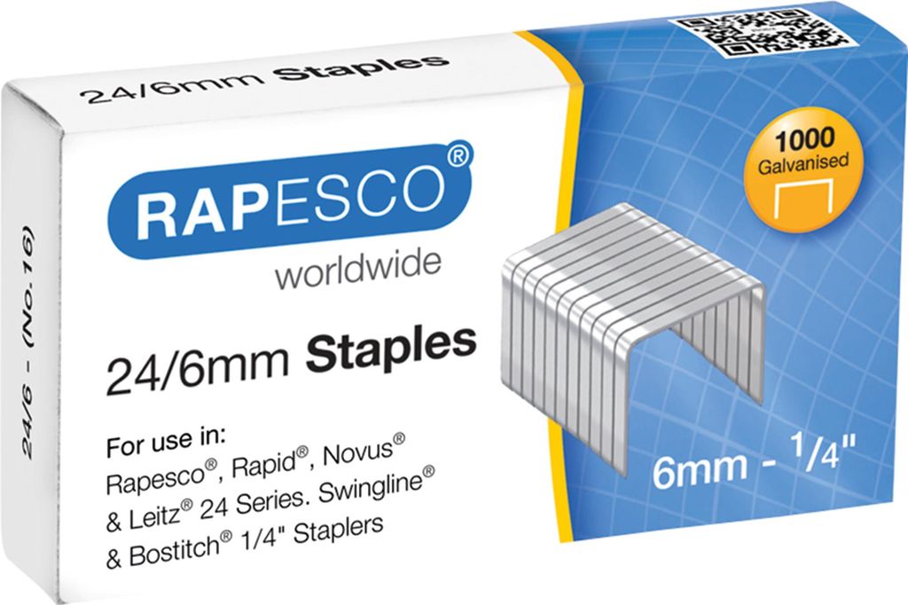 RAPESCO Heftklammern 24/6 mm verzinkt 1.000 Stück