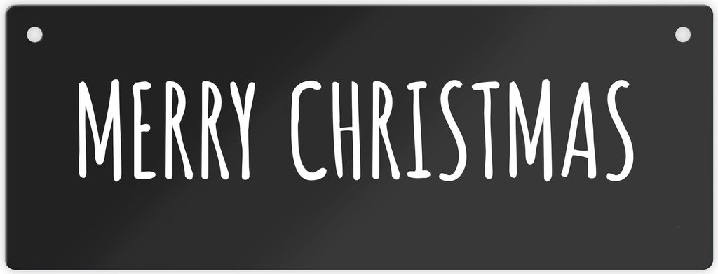 Merry Christmas Metallschild XL in schwarz-weiß