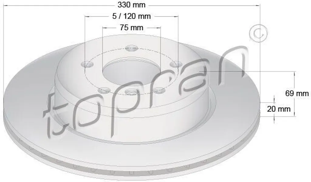 Disque de frein arrière BMW Série 5 F10 F11 entretien TOPRAN 502 006