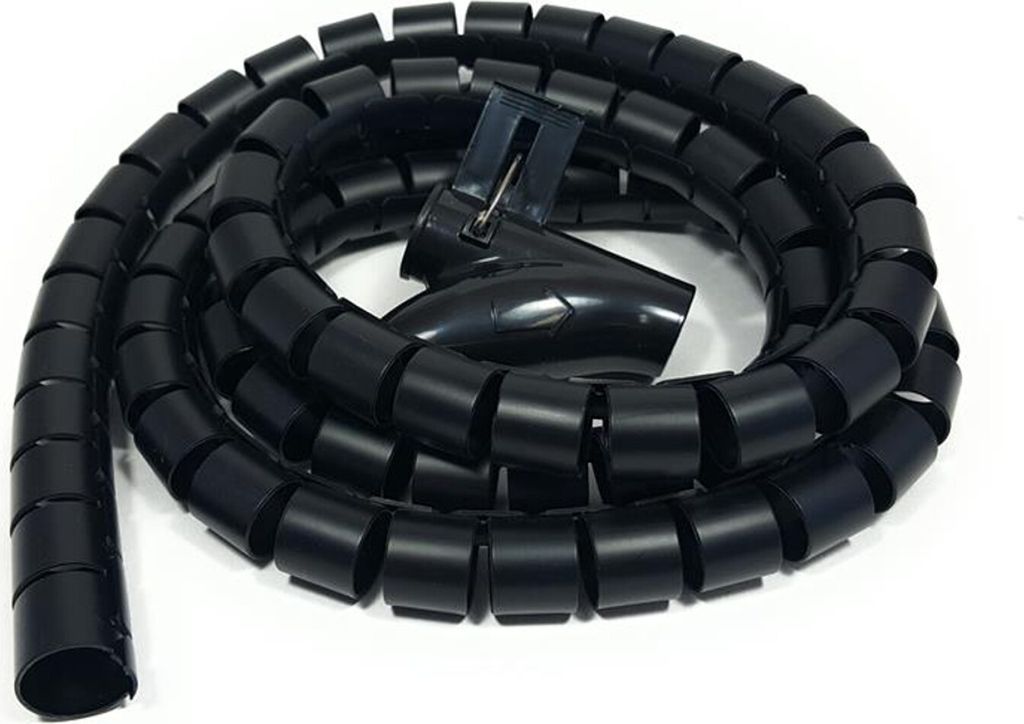 Bambelaa! Kabelschlauch 1,5m Kabelkanal kürzbar Kunststoff flexible Kabelorganisation 30mm Durchmesser