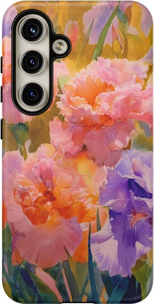 Große Pfingstrosen und Flieder-Iris – Handyhülle Kompatibel mit Galaxy S24