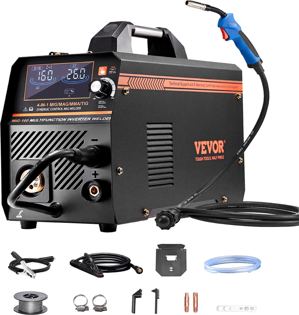 Appareil à souder Multiprocédé 4 en 1 160A Gaz et No Gas avec LCD VEVOR