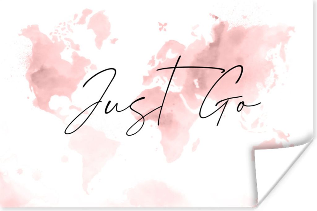 MuchoWow Poster Karte - Rosa - Zitat 120x80 cm - Bilder