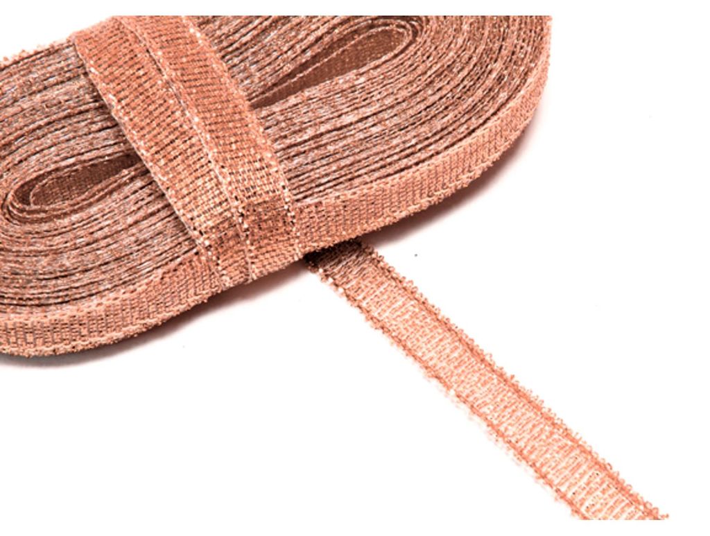 Rosegold Metallic-Band 6 mm x 10 m für Party-Deko - Einheitsgröße
