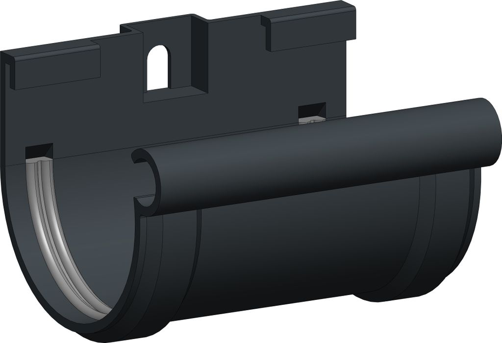 Dachrinne Halbrund 60mm Einzelteile | Rinnenverbinder Produktbild 