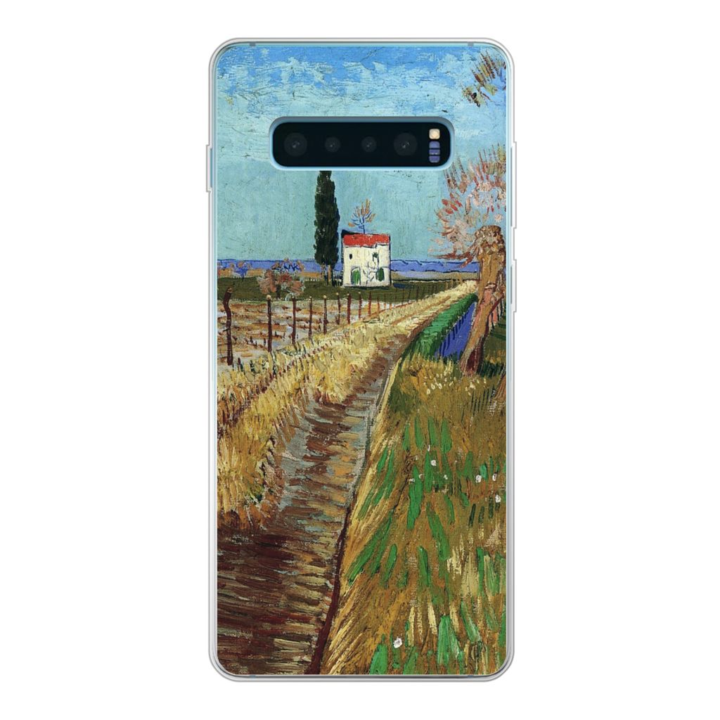 MuchoWow Handyhülle Schutzhülle Hülle für Samsung Galaxy S10 Lite Weg durch ein Weidenfeld - Vincent van Gogh Silikon Softcase Handy Hülle -...
