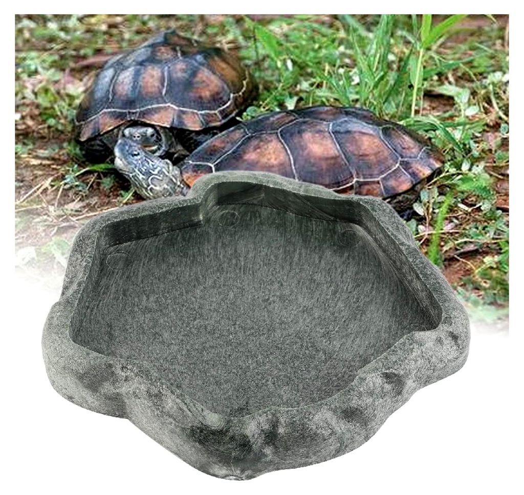 Eidechsennapf aus ABS-Harz, Futter- und Wassernapf für Reptilien (Smaragdschwarz)