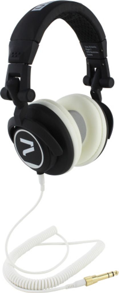 7even Headphone black-white / Dj, Hifi, Sport Kopfhörer, dreh-klappbar, tauschbares Kabel, Rubber-F