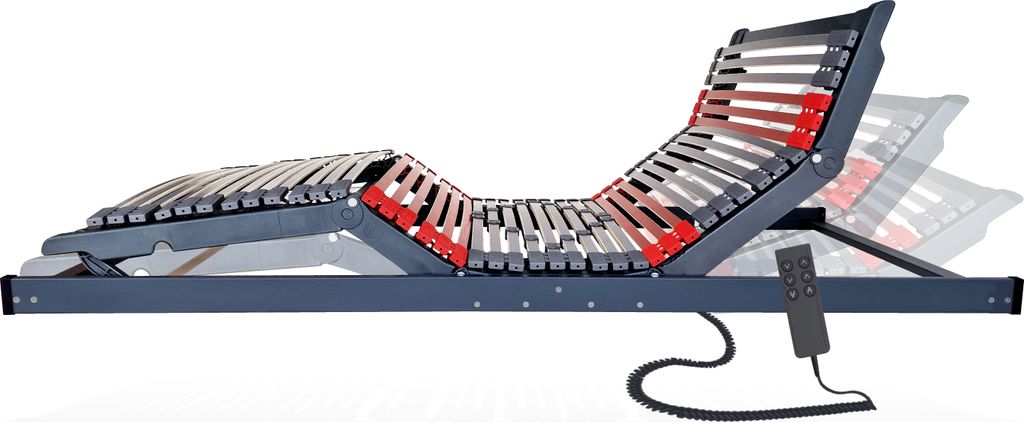 Fertig Montierter Elektrischer Lattenrost Ultraflach TerraMed - 120x200 cm 9 cm Hoch 42 Leisten Kompakte Bauweise Perfekt für Bettkasten