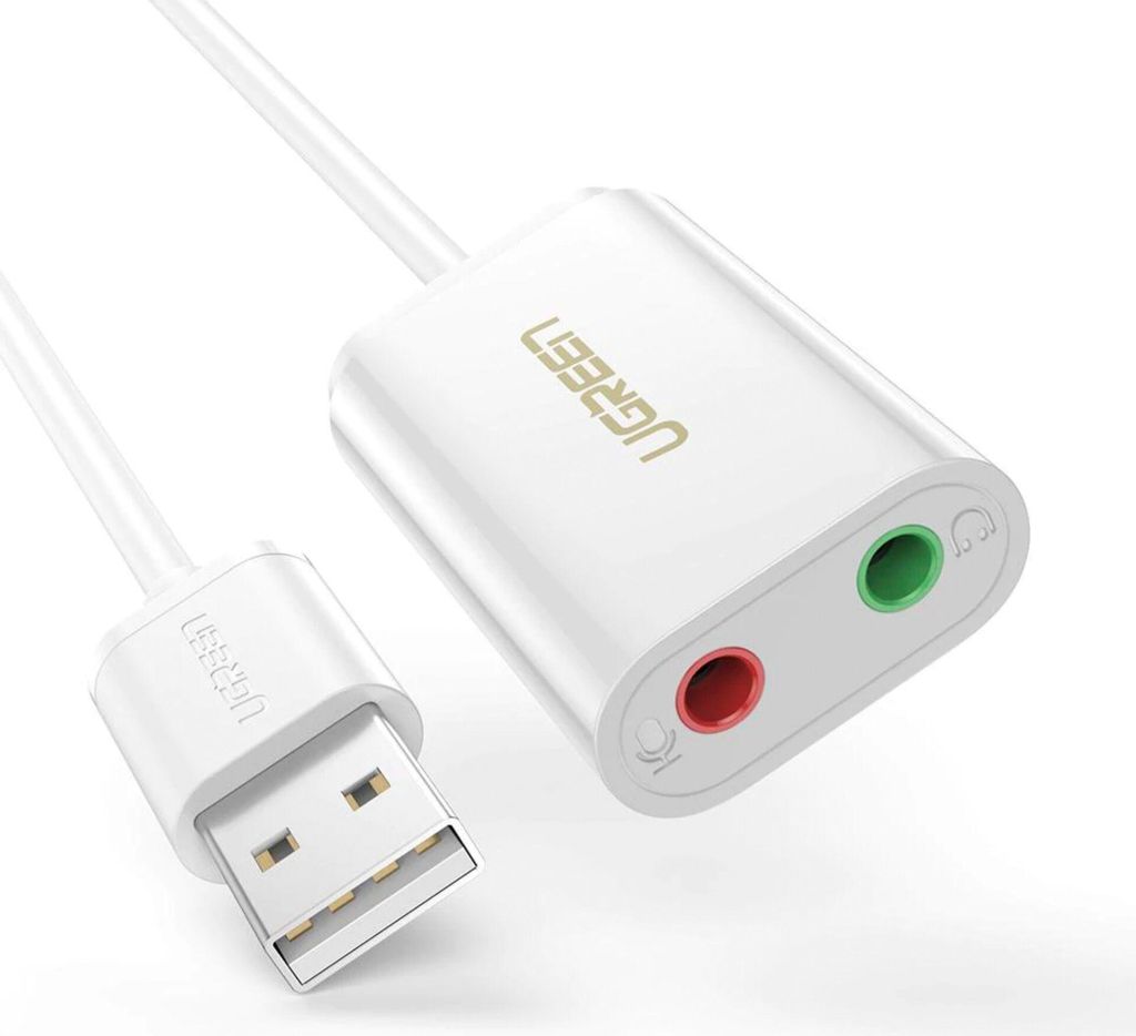 UGREEN USB-A To 3.5mm External Stereo Sound Adapter White Immagine del prodotto 