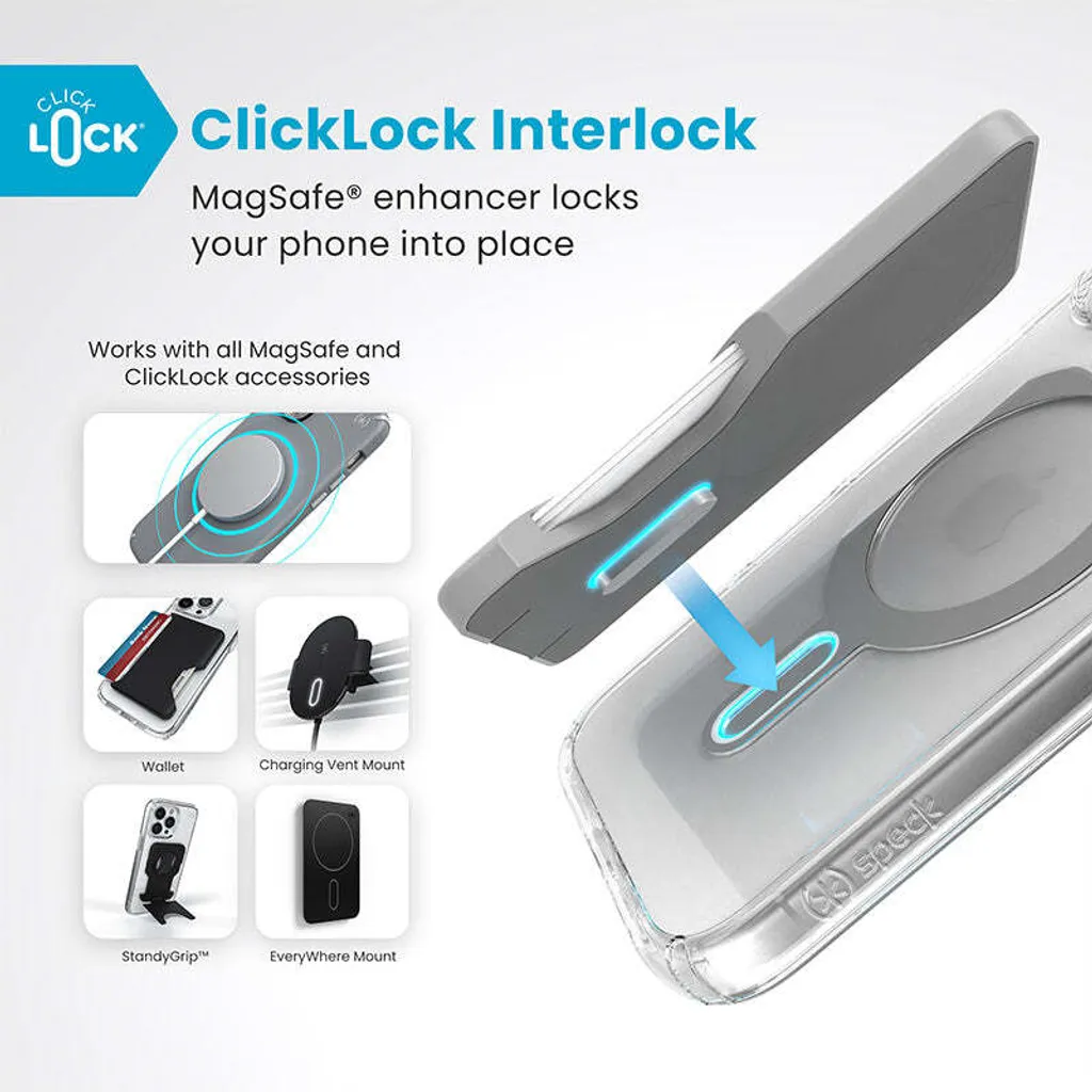 Speck Sentinelle Coque iPhone 16 MagSafe Transparente avec ClickLock - 7