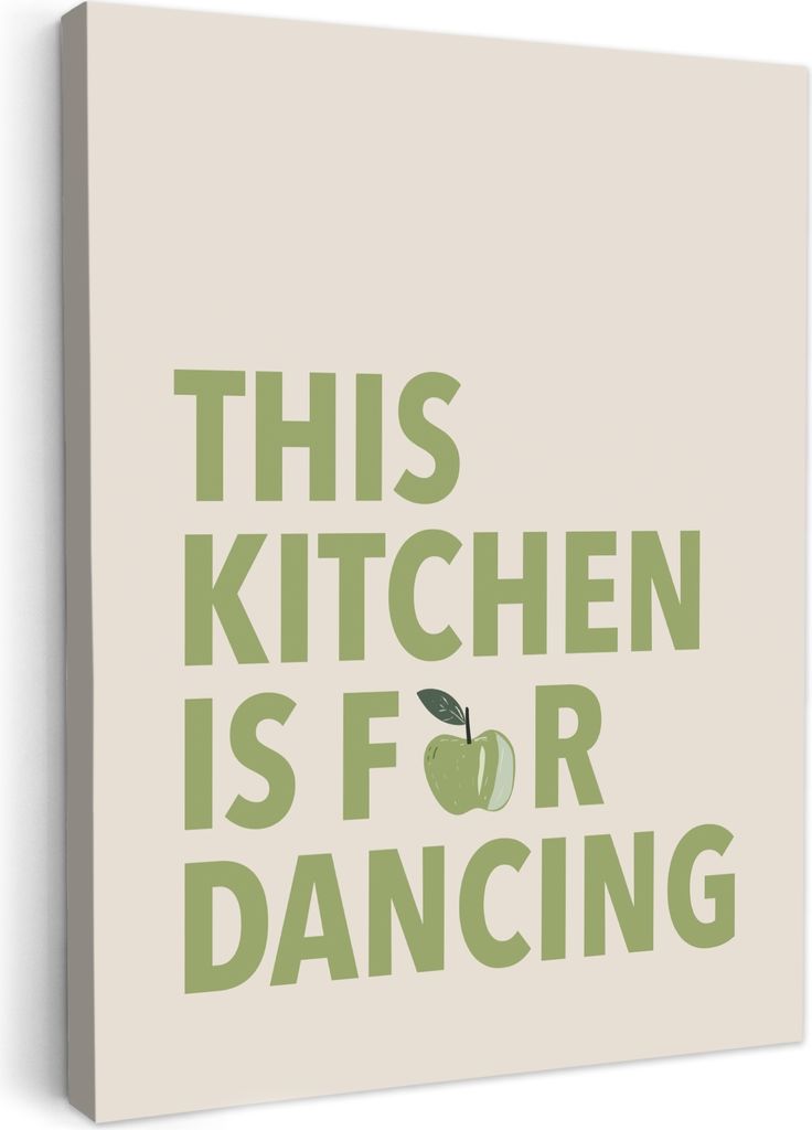 Leinwand Bilder 30x40 cm - Küche - Grün - This kitchen is for dancing, Bilder Modern, Leinwandbilder, Wanddeko