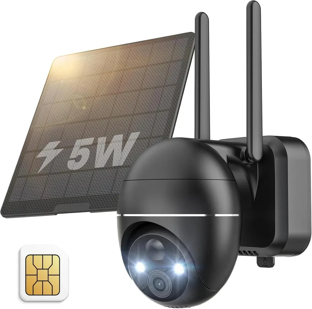 Caméra extérieure 4G solaire motorisée 2K IP66 détection PIR humaine