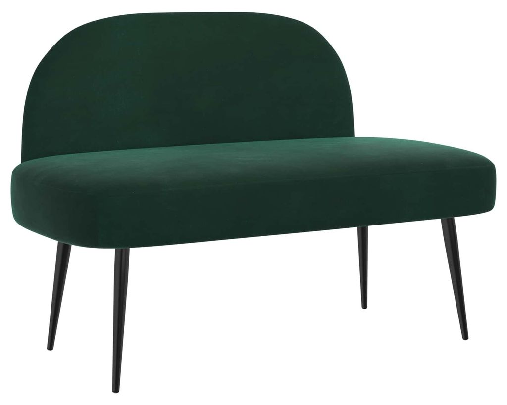 vidaXL Gepolsterte Bank mit Rückenlehne Dunkelgrün 110 x 60 x 76 cm