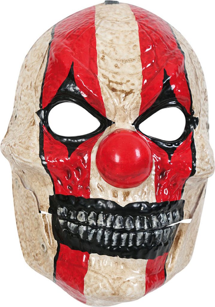 Halbmaske Horror Clown mit Gummizug Kunststoff Halloween Produktbild 